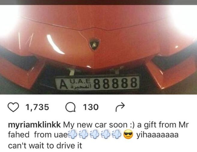 "لامبورغيني" هديّة لميريام كلينك... وتردّ على رولا يمّوت