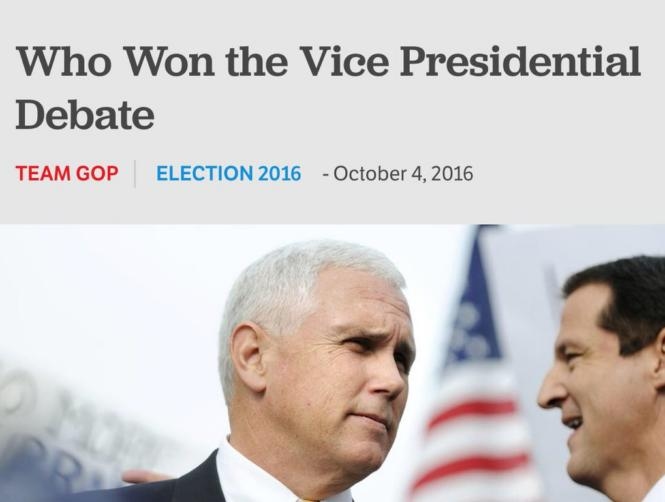 GOP Accidentally Declares Mike Pence Winner 2 Hours Before Debate Starts 