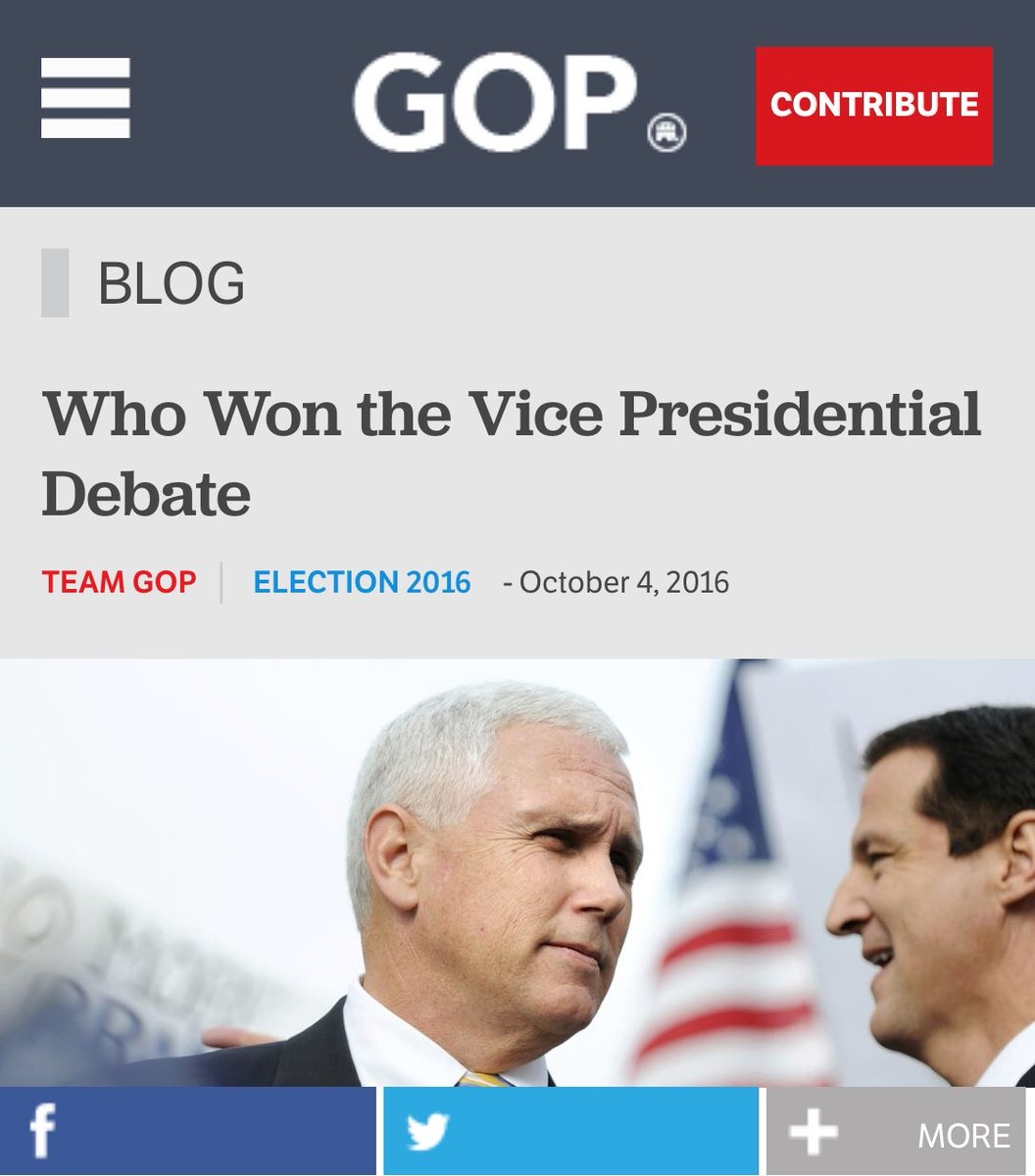 GOP Accidentally Declares Mike Pence Winner 2 Hours Before Debate Starts 