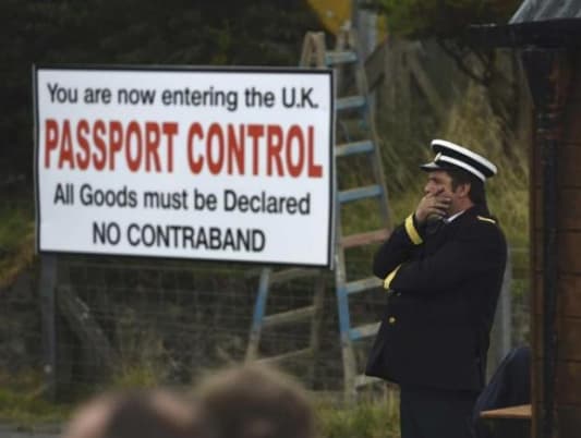 Mock border posts erected on Northern Irish border in Brexit protest