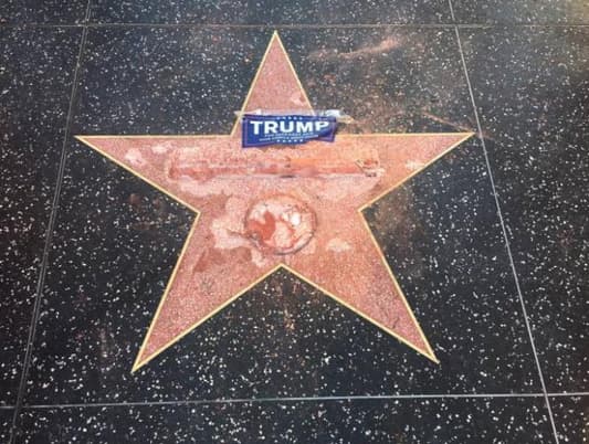 Donald Trump's Hollywood Walk of Fame Star Vandalized on Video