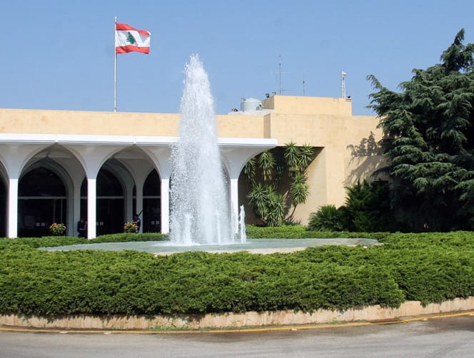 Germany FM Frank-Walter Steinmeier arrives at Baabda Palace for talks with President Michel Aoun