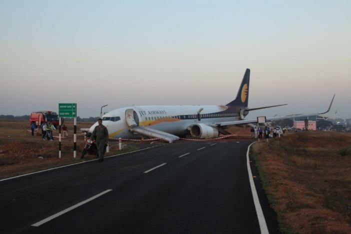 India's Jet Airways Plane Skids Off Goa Runway, 12 Hurt