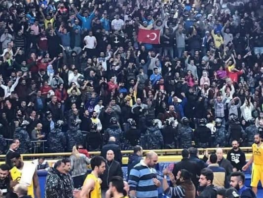 Turkish Flags Raised during Riyadi-Homenetmen Game