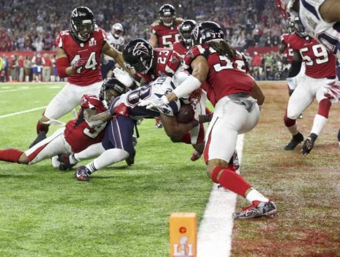 Patriots rally from 25 down, stun Falcons in first overtime Super Bowl