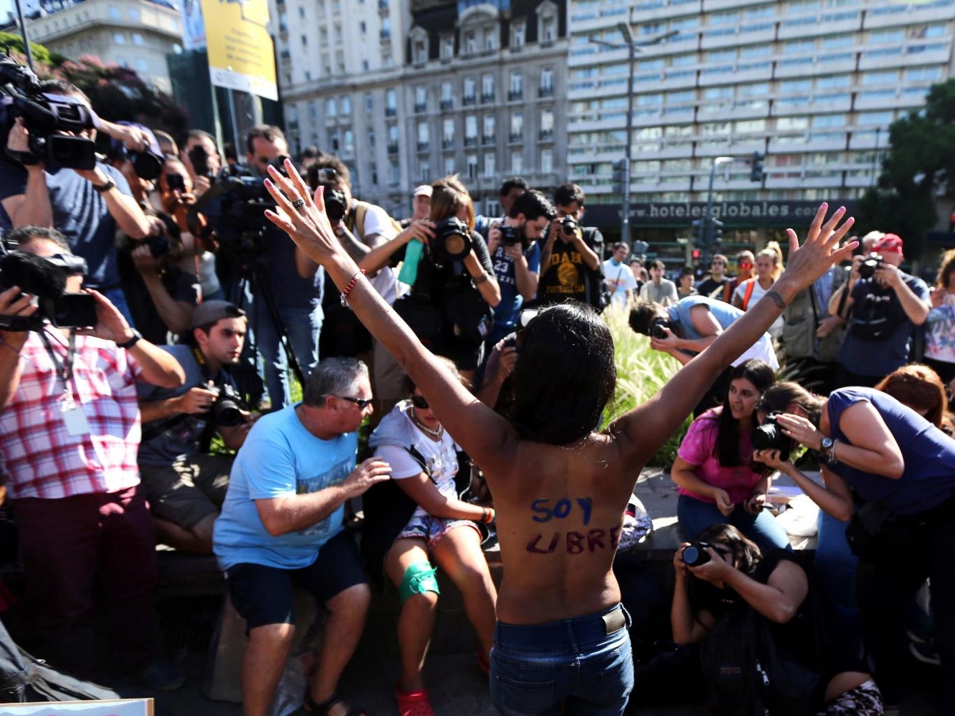 Women in Argentina Protest Topless for Right to Sunbath in the Nude