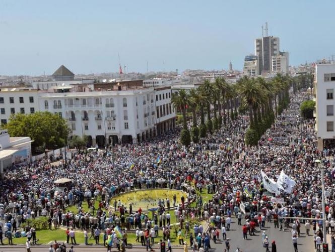 Led by Islamists, thousands of Moroccans rally in support of northern protests