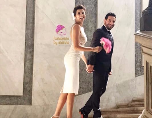 بالصورة: ماذا ارتدى ريم ووسام في زفافهما؟ 
