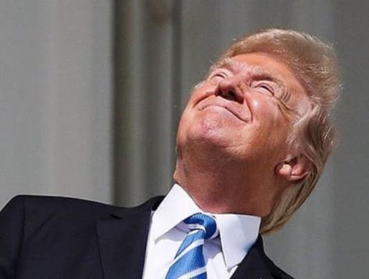 Trump Trolled for Staring at the Eclipse with No Eye Protection
