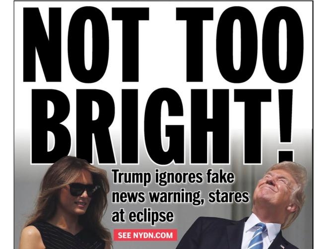 Trump Trolled for Staring at the Eclipse with No Eye Protection