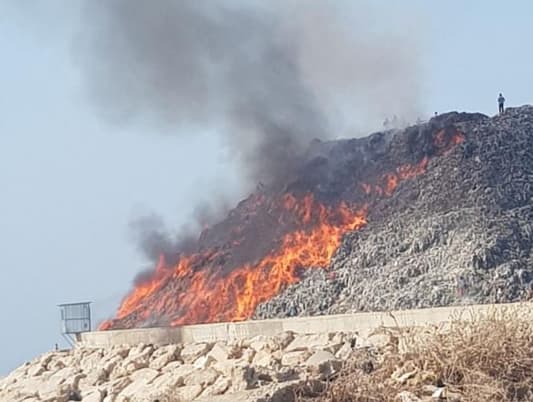 حريق كبير في معمل لفرز النفايات