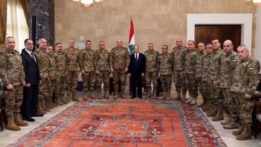 الرئيس عون التقى قائد الجيش وكبار ضباط القيادة