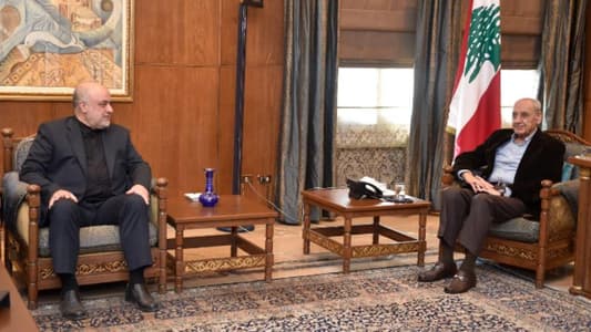 Berri broaches general situation, bilateral relations with Iranian Ambassador