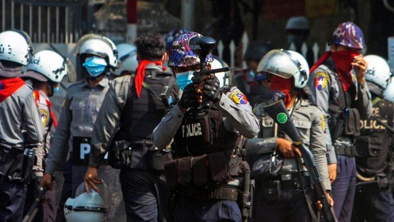 Myanmar police crack down on protests for second day; at least five dead