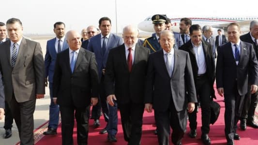 Aoun arrives in Baghdad