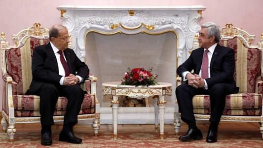 Aoun starts official talks in Armenia