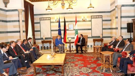 Hariri holds talks with Merkel on Lebanese, regional developments