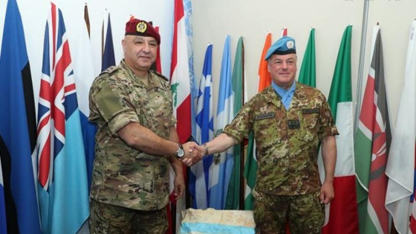 UNIFIL Head of Mission Major General Del Col hosts LAF Commander General Aoun in UNIFIL HQ
