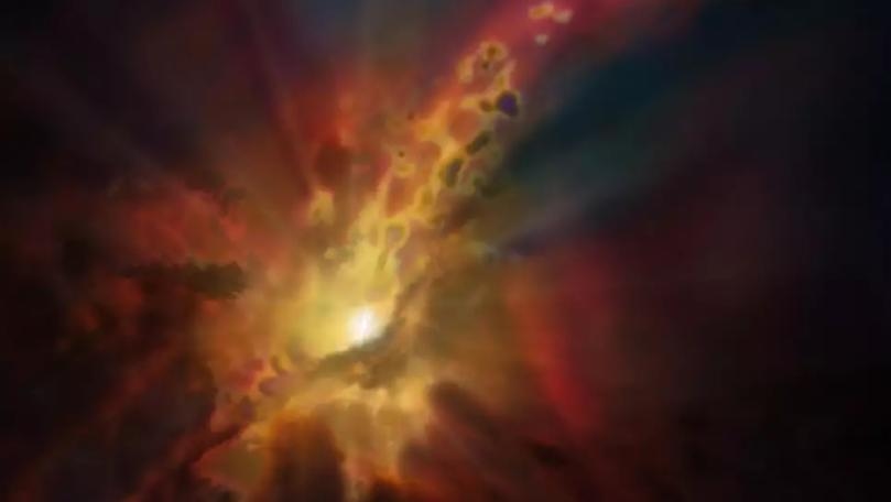 Galactic Wind That Controls Star Birth Detected in Depths of the Universe