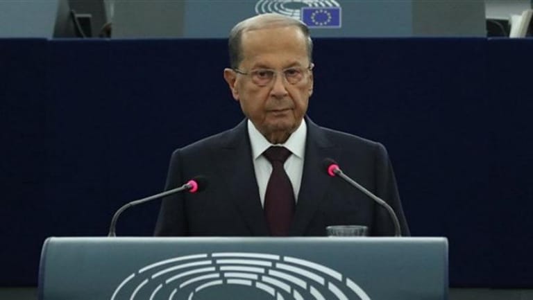 President Aoun from Strasbourg: To activate financial support for Lebanon, rejecting any procrastination in refugees' safe return to their homes