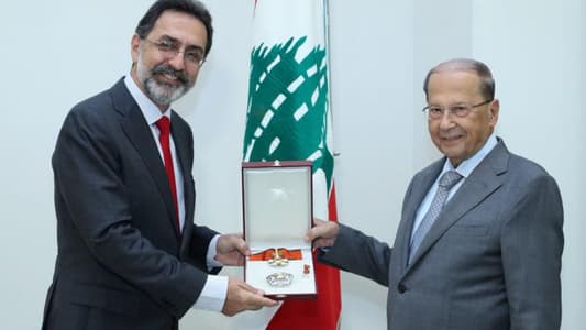 الرئيس عون استقبل السفير البرازيلي لدى لبنان جورج جيرالدو قادري لمناسبة انتهاء مهامه الدبلوماسية في لبنان