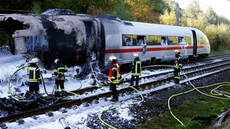Flames engulf German high-speed train, all passengers evacuated