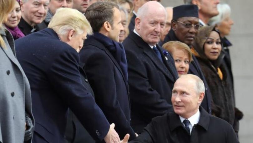 Putin and Trump shake hands ahead of Armistice commemoration: TV