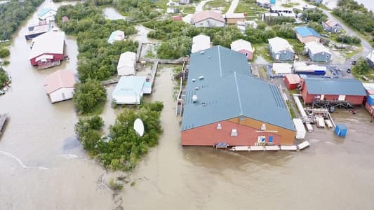 Western Alaska village floods as river rises