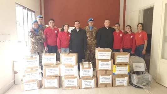 مساعدات من الكتيبة الإيطالية لـ"كاريتاس لبنان"