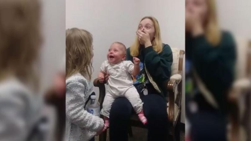 Watch: Deaf Baby Hears Her Sister’s Voice for the First Time