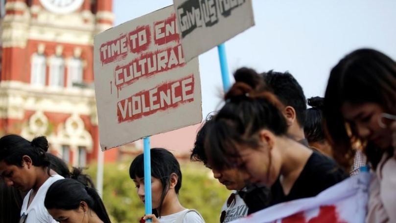 Myanmar police use rubber bullets to break up protest