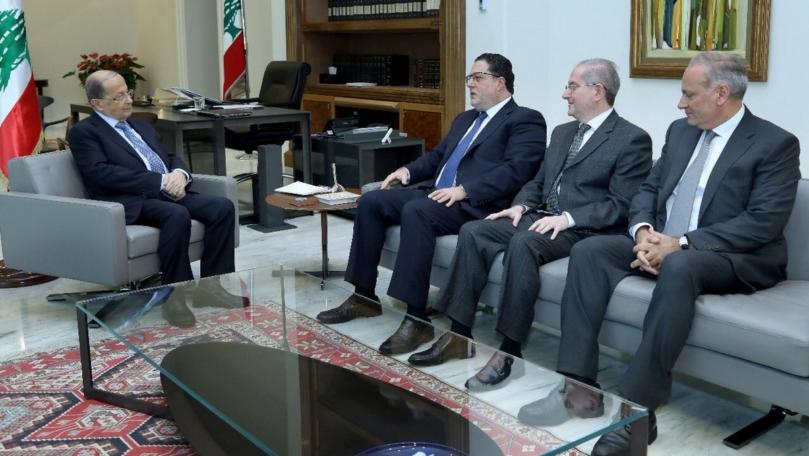 الرئيس عون استقبل وزير الإتصالات محمد شقير ورئيس جمعية تجار بيروت نقولا الشماس ورئيس مجلس إدارة بنك لبنان والمهجر سعد الأزهري واطّلع منهم على مبادرة تهدف إلى المساهمة في تنشيط الدورة الاقتصادية