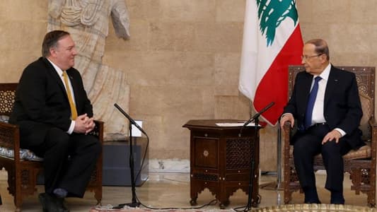 Aoun to Pompeo: Hezbollah is Lebanese party represented at parliament and government