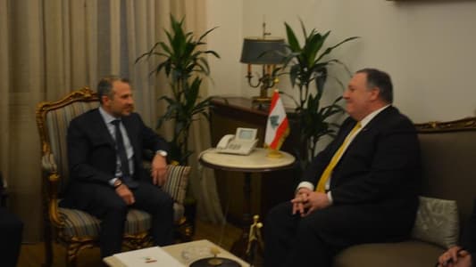 Bassil to Pompeo: We solicit support for Lebanon to secure safe repatriation of displaced
