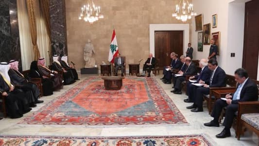 Aoun meets Saudi Shura Council delegation