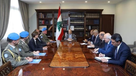 Aoun meets Del Col, says Lebanon will request UNIFIL's mandate renewal without modification