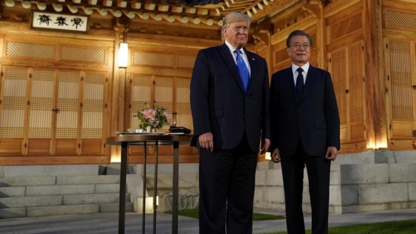 South Korea's Moon says Trump-Kim handshake at DMZ would be a milestone