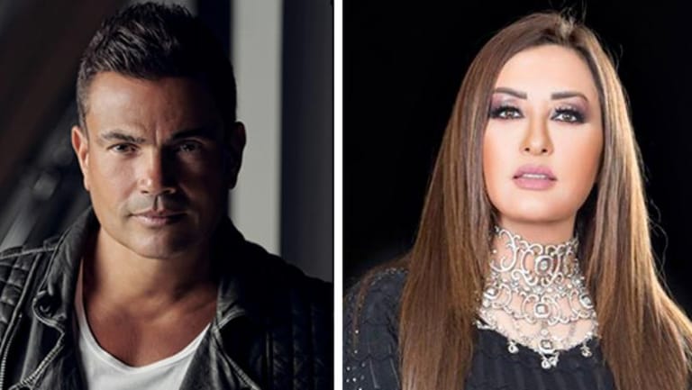 هل وقع الخلاف بين لطيفة وعمرو دياب؟