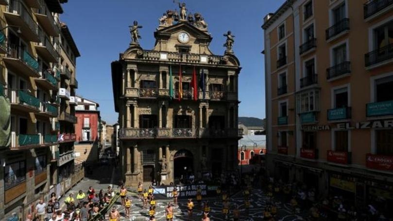 'Speared' activists protest Spain's Pamplona bull runs