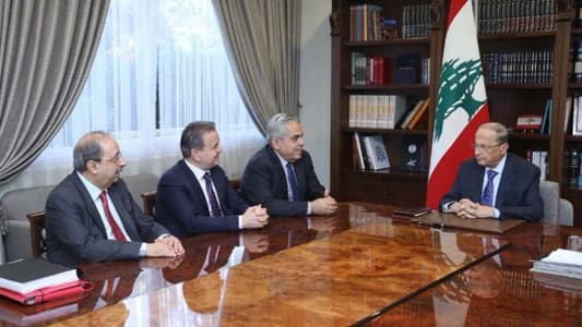 President Aoun discusses prison torture with Deeb, Dergham, and Mukheiber