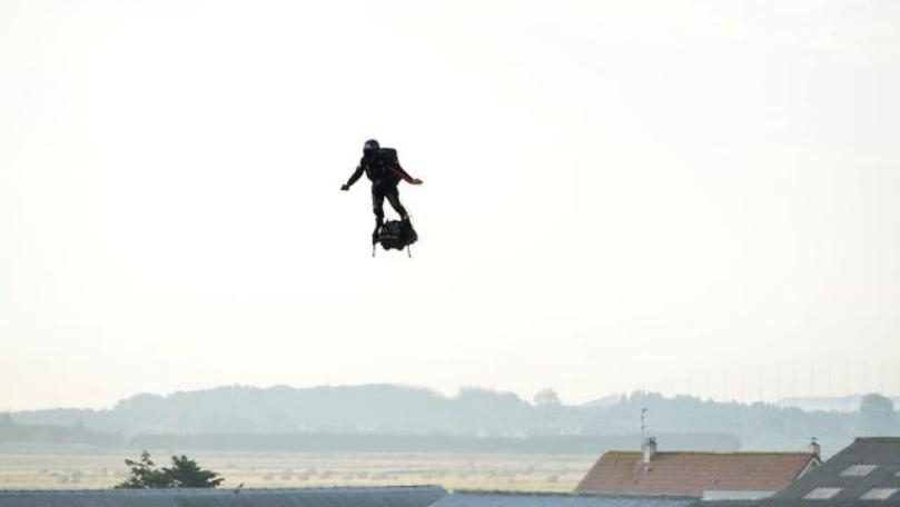 Frenchman succeeds in bid to cross English Channel on a jet-powered hoverboard