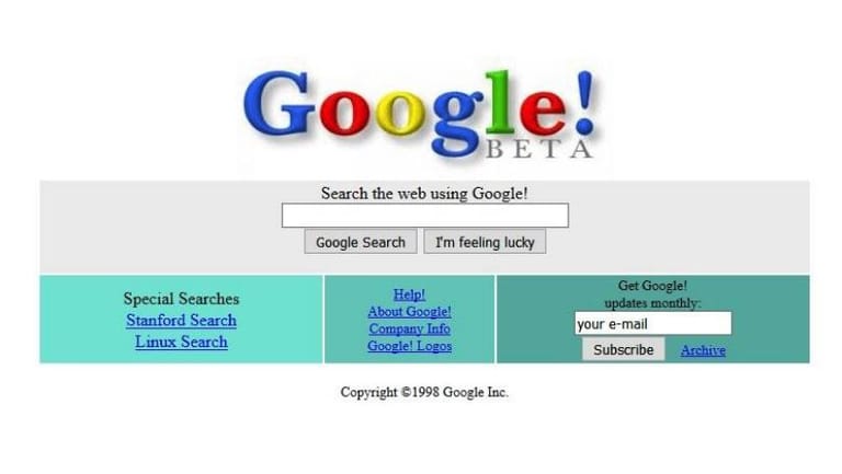 Google Turns 21: This Is What Google's Homepage Looked Like When It First Began