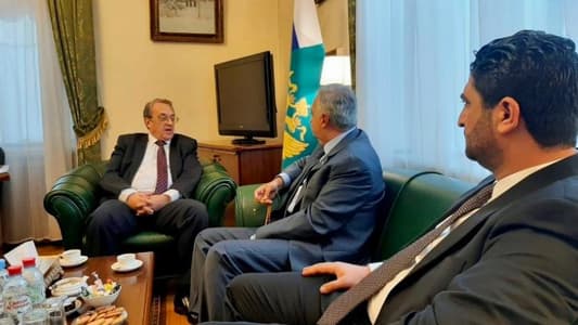 Arslan meets Bogdanov, confirms return of displaced people to Syria urgent national need