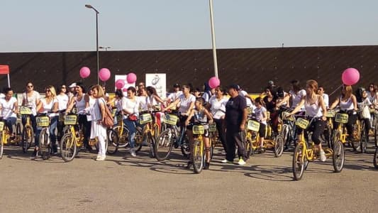 مسيرة دراجات هوائية للنسائي التقدمي للتوعية على سرطان الثدي