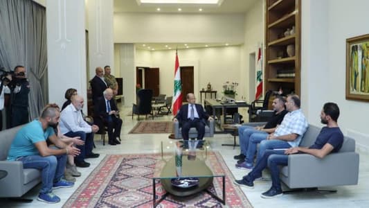 Photo: President Aoun is currently meeting with a delegation of protesters who had gathered in front of the presidential palace