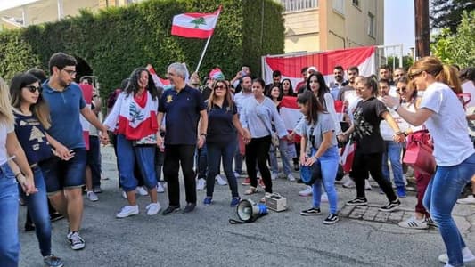 Photo: Lebanese people in Cyprus demonstrate in support of the movement in Lebanon