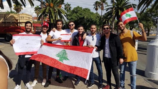 Photo: Lebanese people in Barcelona protesting in solidarity with Lebanon against the living situation