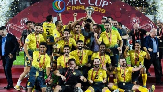 Al Ahed FC team lands in Beirut airport after winning the AFC Cup