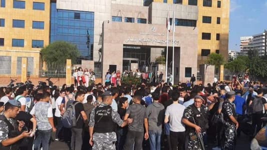 Students protest outside Education Ministry