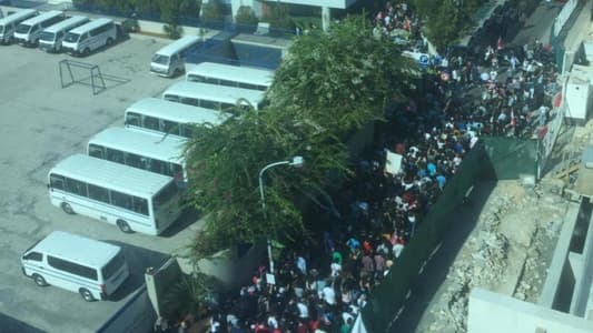 Protesters march in the vicinity of Balamand University